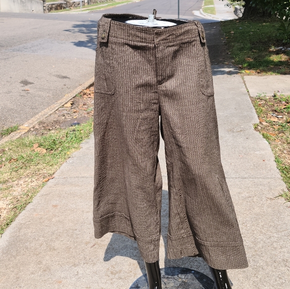 Vintage Greenish Brown Striped Capri Suit Set - Picture 5 of 8